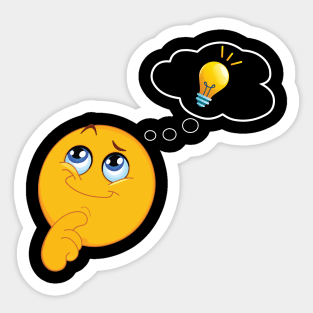 Thinking emoji thought bubble idea lightbulb Sticker